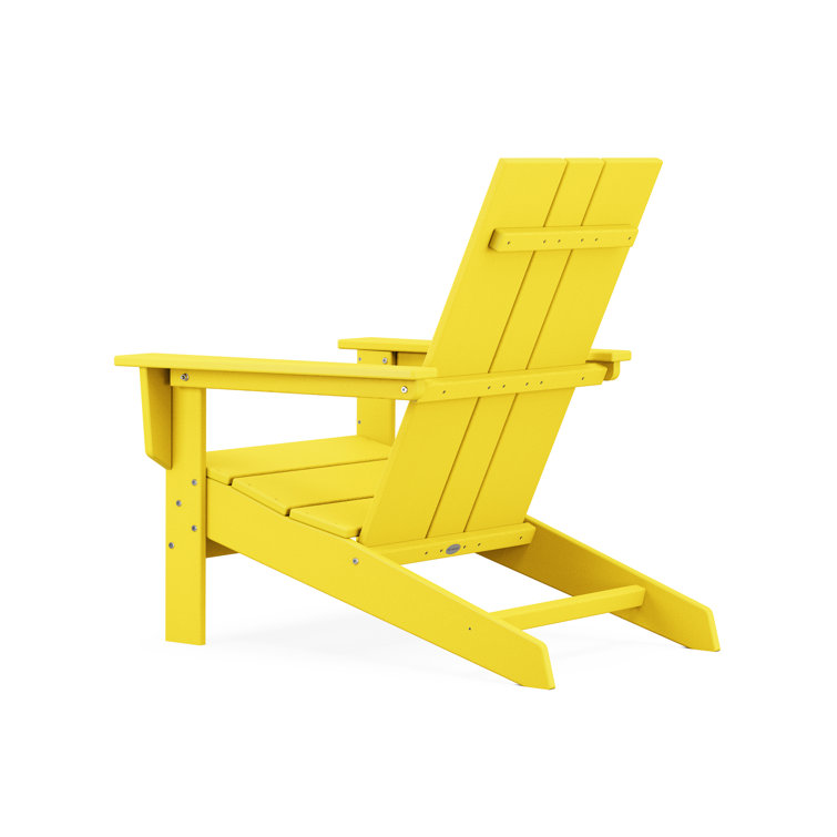 Yellow Polywood Outdoor Adirondack Chair with Arms