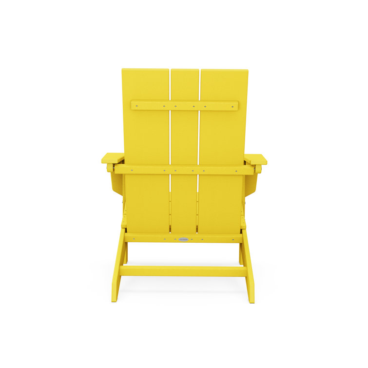 Yellow Polywood Outdoor Adirondack Chair with Arms