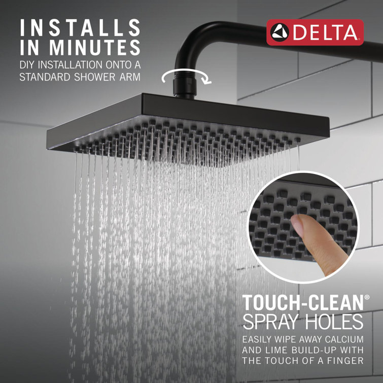 Matte Black Square Ceiling Mounted Rain Shower Head