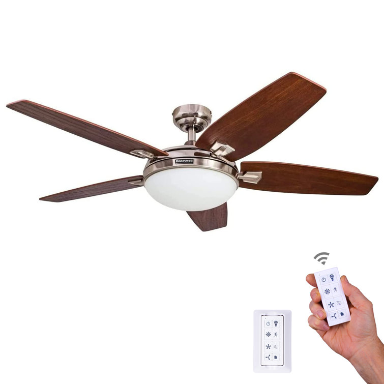 Honeywell 48'' Brushed Nickel Ceiling Fan with LED Light and Remote