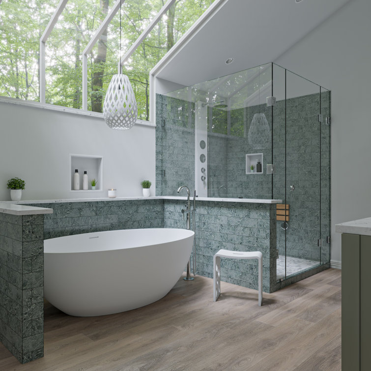 67'' Matte White Resin Freestanding Soaking Bathtub