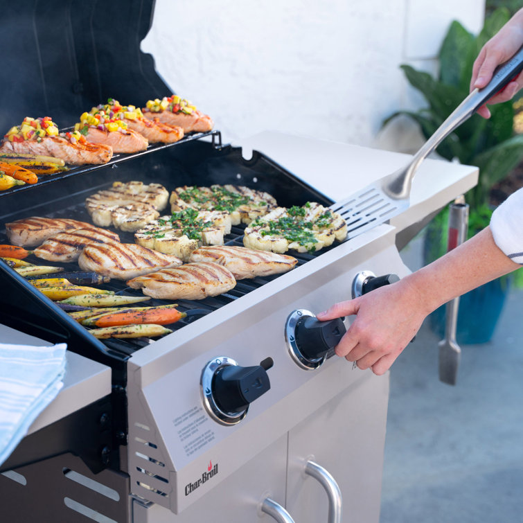 Clay Stainless Steel 3-Burner Propane Gas Grill with Cabinet