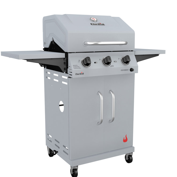 Clay Stainless Steel 3-Burner Propane Gas Grill with Cabinet