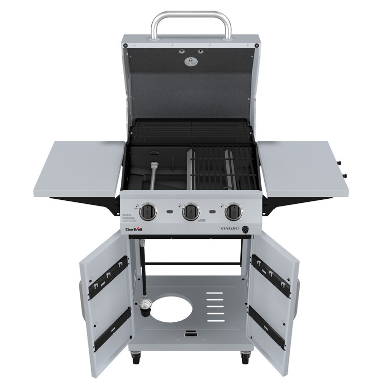 Clay Stainless Steel 3-Burner Propane Gas Grill with Cabinet