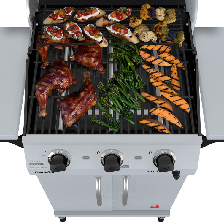 Clay Stainless Steel 3-Burner Propane Gas Grill with Cabinet