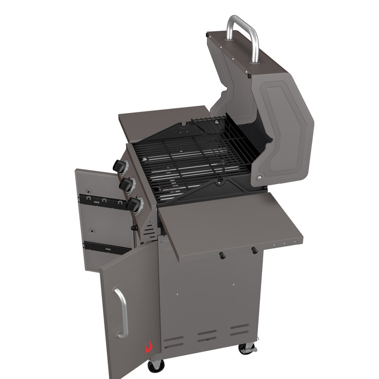 Char-Broil Stone 3-Burner Propane Gas Grill with Cabinet