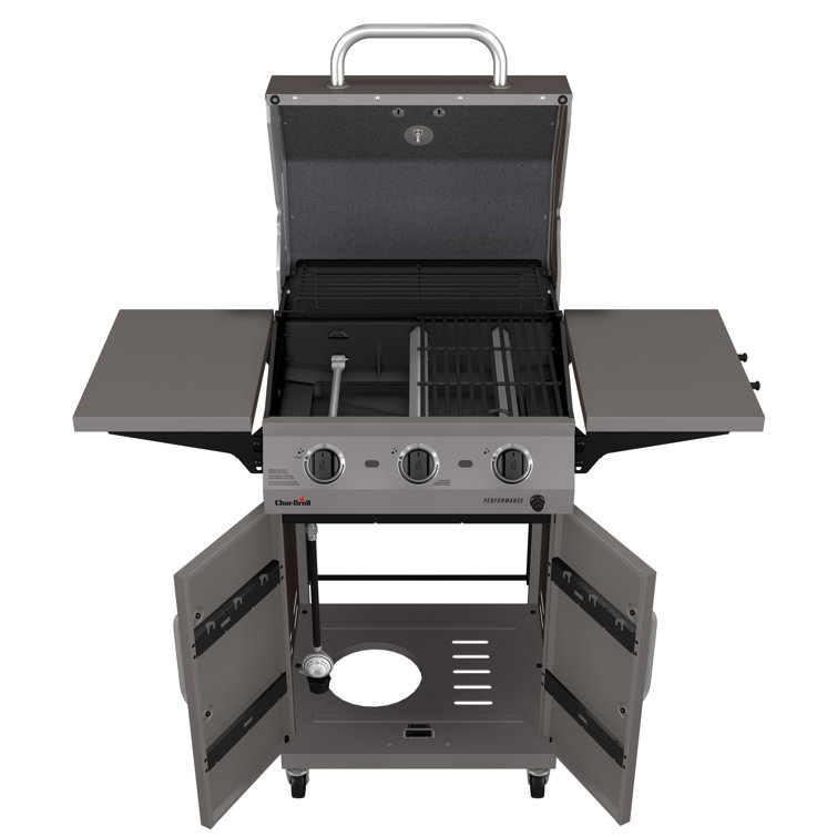 Char-Broil Stone 3-Burner Propane Gas Grill with Cabinet