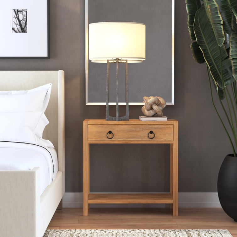 Lark 30" Natural Mango Wood 1-Drawer Nightstand