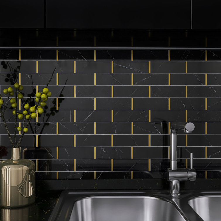 Natural Bianco 2" x 6" Marble Brick Joint Mosaic Wall Tile