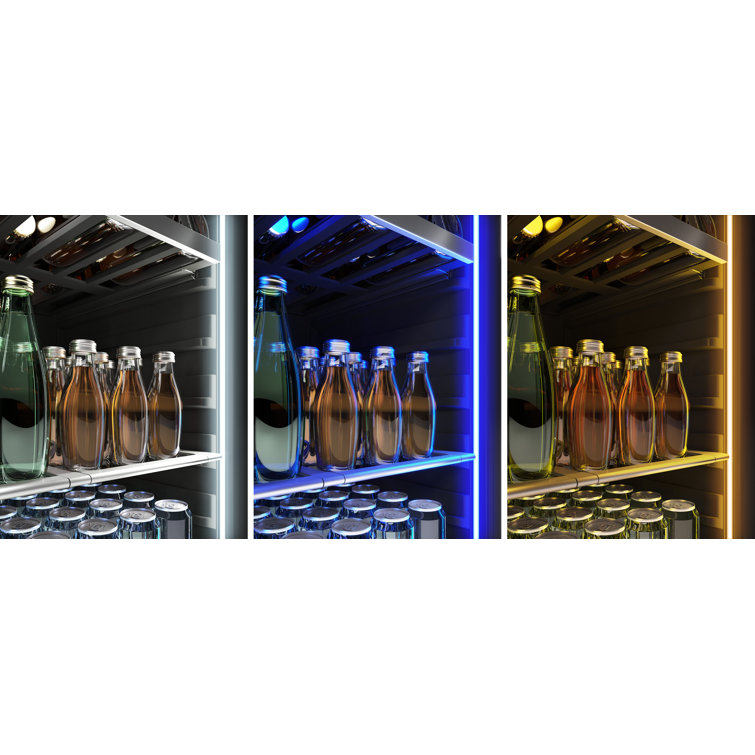 Zephyr Stainless Steel Beverage Cooler with LED Lighting