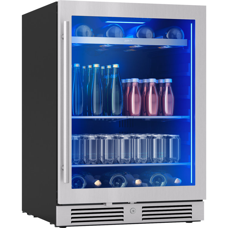 Zephyr Stainless Steel Beverage Cooler with LED Lighting