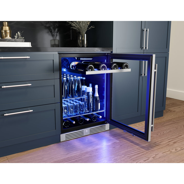 Zephyr Stainless Steel Beverage Cooler with LED Lighting