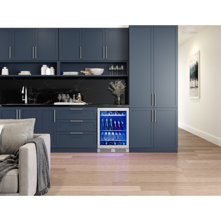 Zephyr Stainless Steel Beverage Cooler with LED Lighting