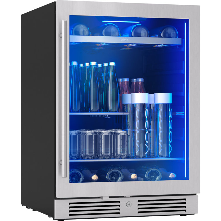 Zephyr Stainless Steel Beverage Cooler with LED Lighting