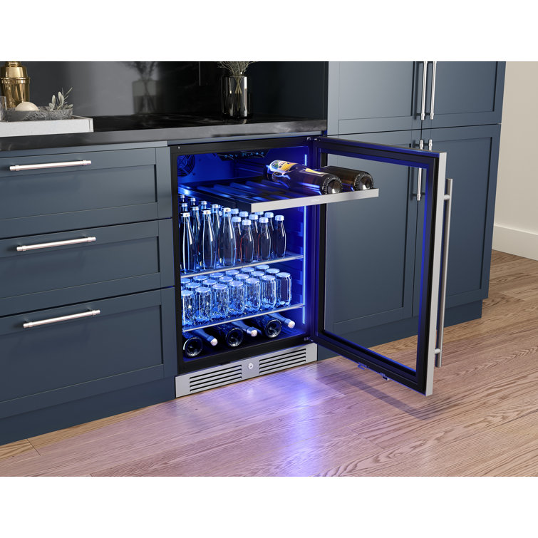 Zephyr Stainless Steel Beverage Cooler with LED Lighting