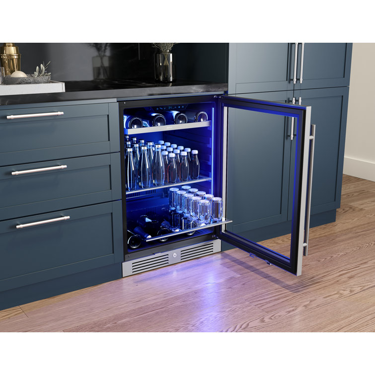 Zephyr Stainless Steel Beverage Cooler with LED Lighting