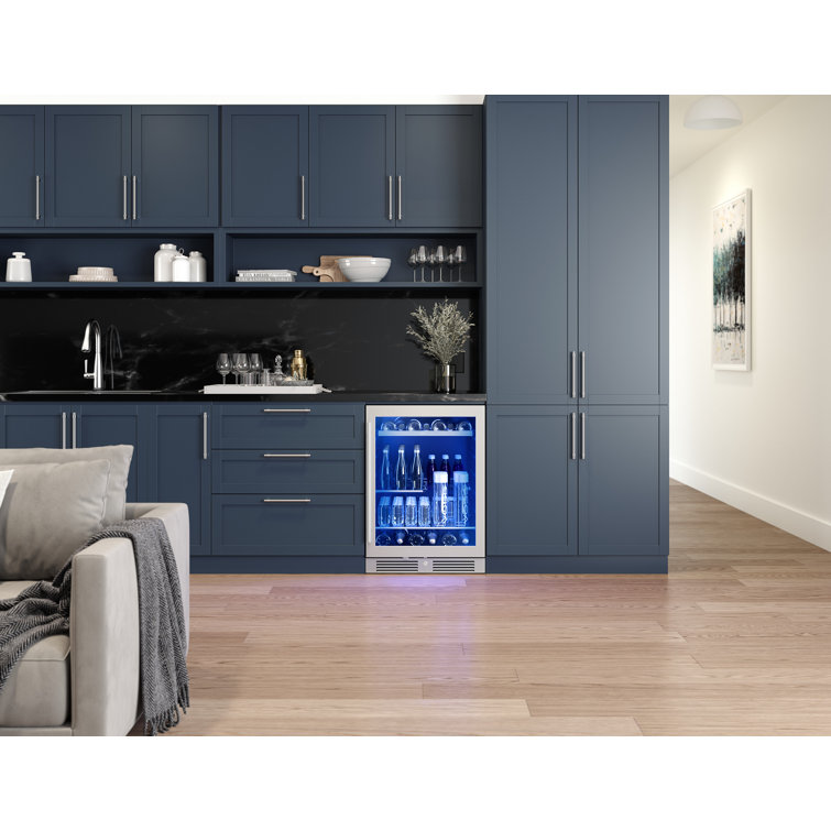 Zephyr Stainless Steel Beverage Cooler with LED Lighting
