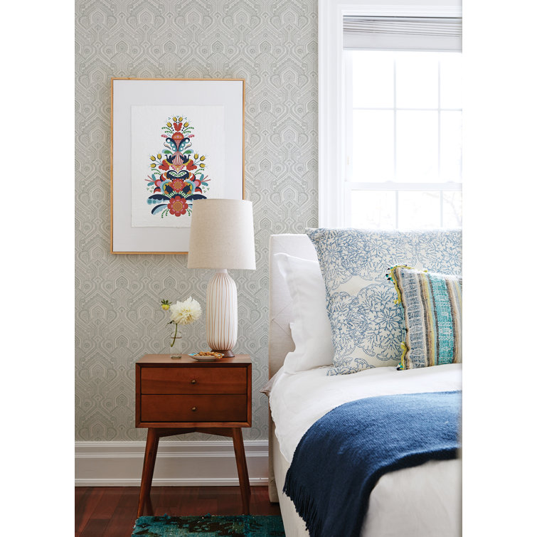 Fernback Grey Ornate Botanical Non-Woven Wallpaper