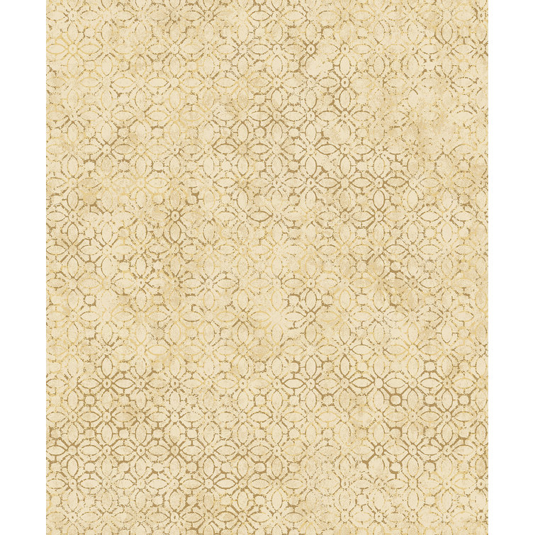 Khauta Gold Floral Geometric Non-Woven Wallpaper Roll