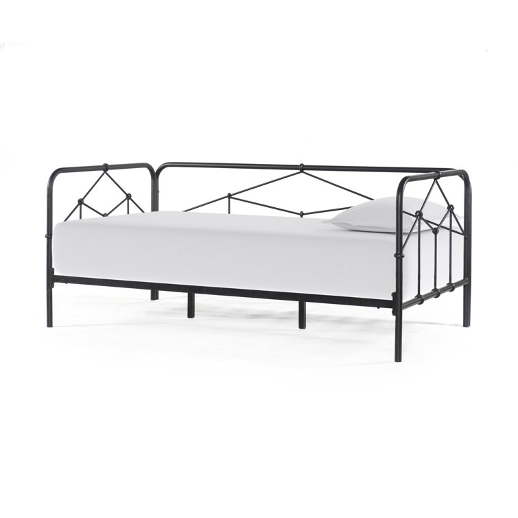 Casey Black Metal Daybed with Rectangular Headboard