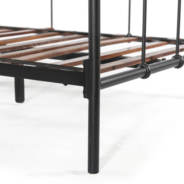 Casey Black Metal Daybed with Rectangular Headboard