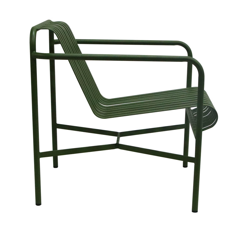 Dark Green Powder Coated Steel Outdoor Armchair