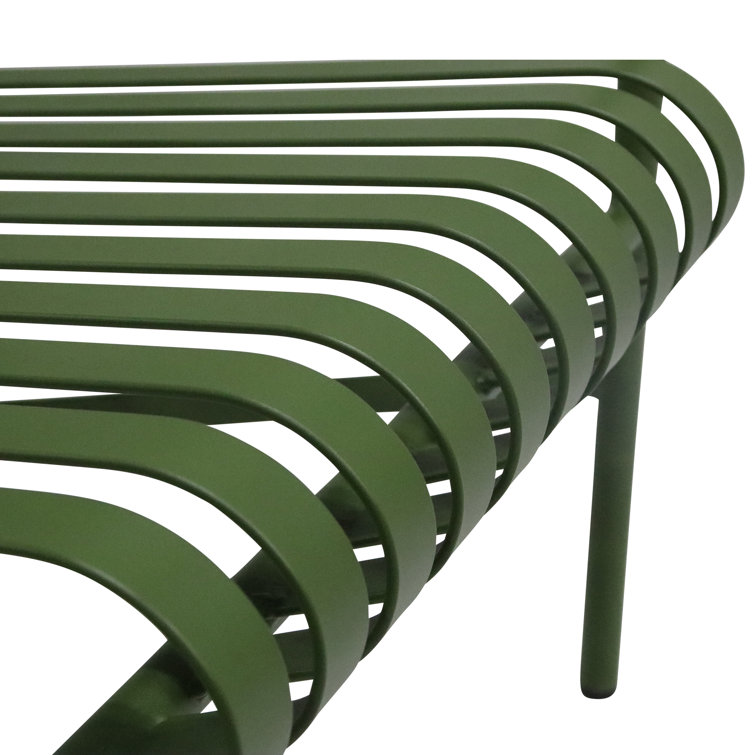 Dark Green Powder Coated Steel Outdoor Armchair