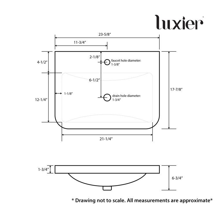 White Ceramic Rectangular Drop-In Bathroom Sink with Overflow