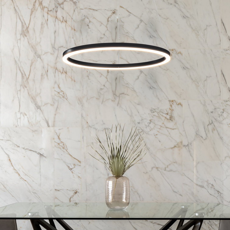 Tania 24" Black Aluminum LED Ring Chandelier
