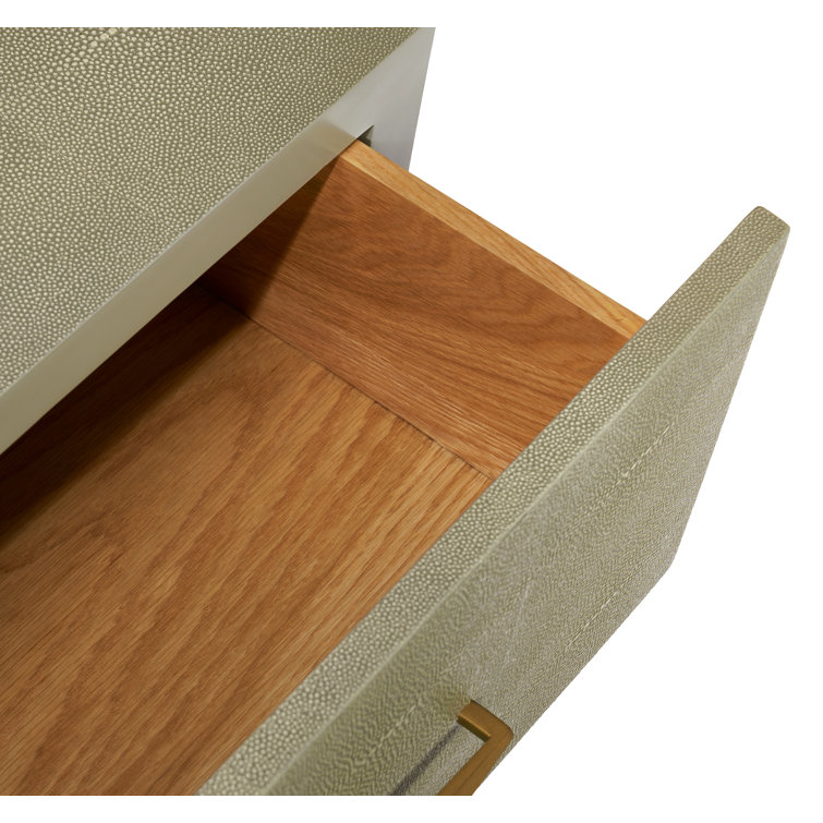 Morand Sorrel Gray Sharkskin Faux Shagreen 6-Drawer Dresser
