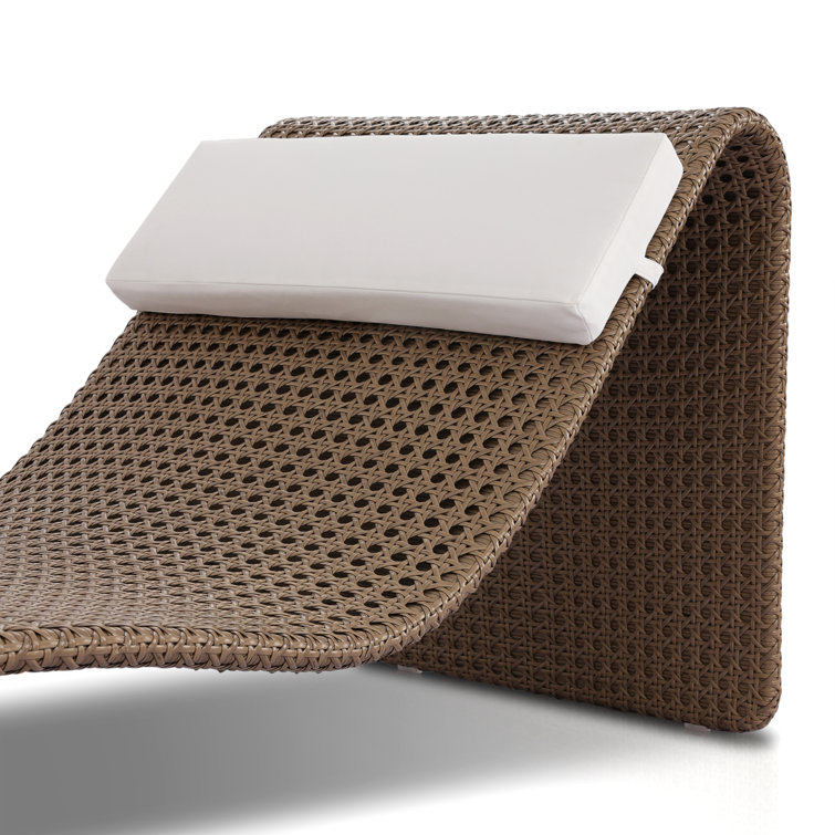 Paige Brown Woven Outdoor Chaise Lounge with Cushions
