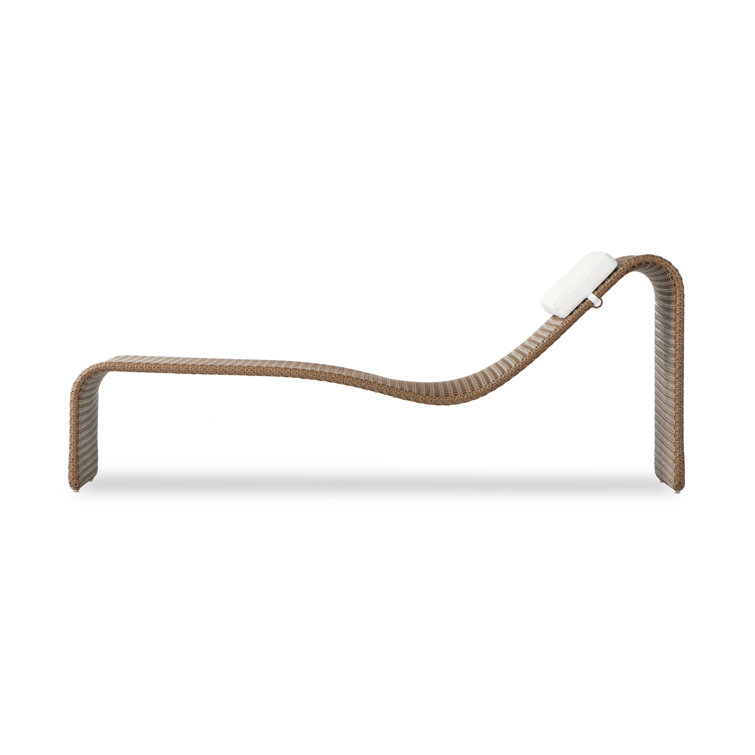 Paige Brown Woven Outdoor Chaise Lounge with Cushions
