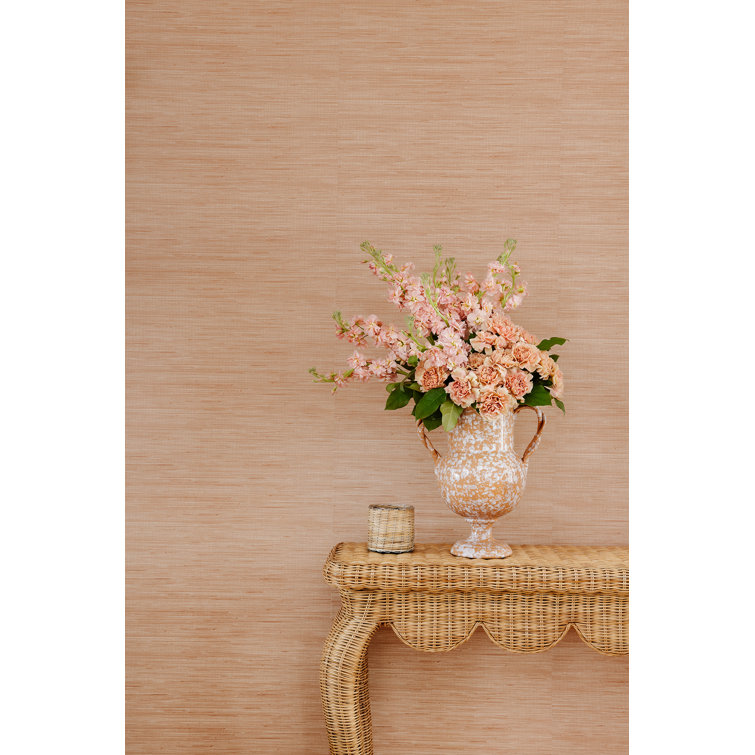 Pink Faux Grasscloth Peel and Stick Wallpaper Roll