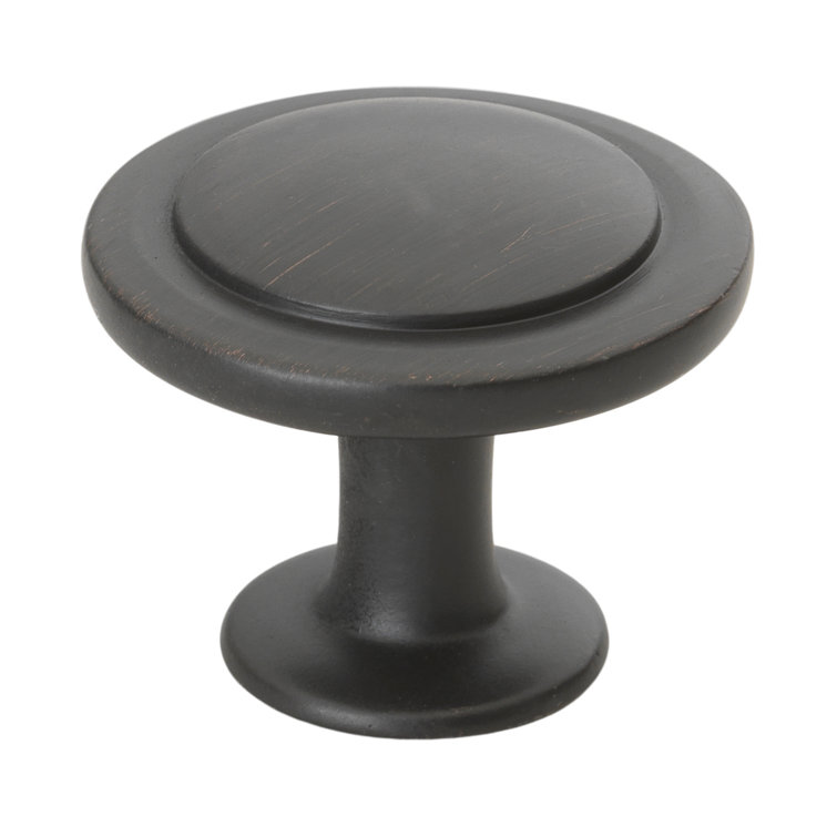Classic Round Oil Rubbed Bronze Cabinet Knob with Mounting Hardware