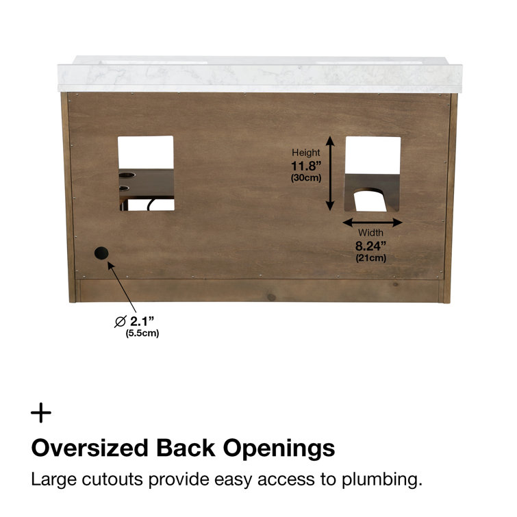 Almond Latte 72" Double Sink Freestanding Bathroom Vanity