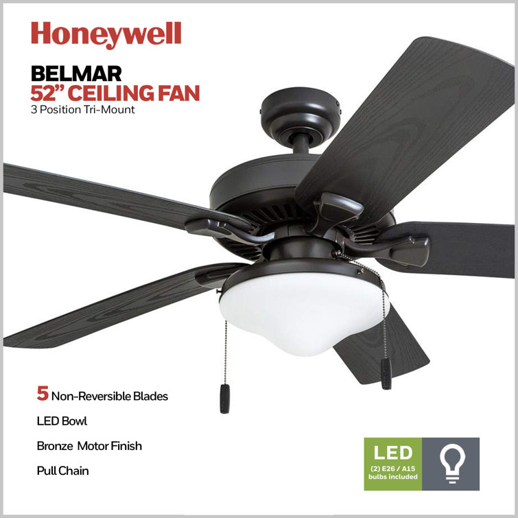 Belmar 52" Bronze Ceiling Fan with LED Light