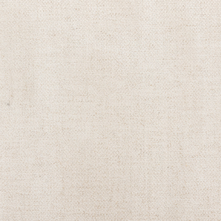 High Burnished Oak and Cane Side Chair with White Linen Upholstery