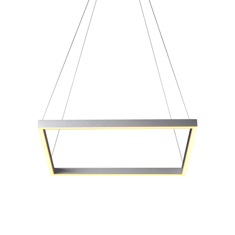 White Crystal 20-Inch Modern Square LED Chandelier
