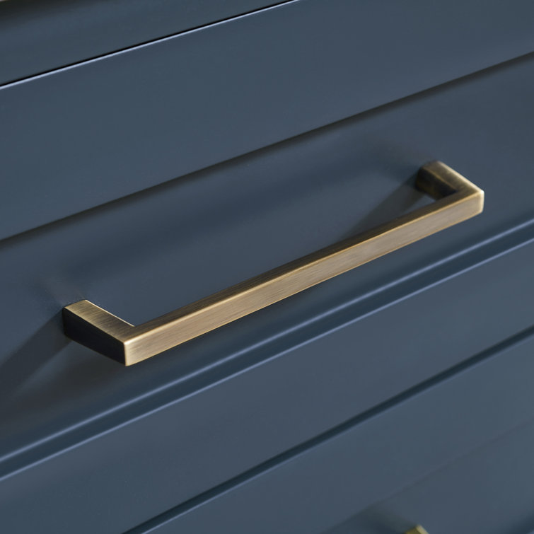 Tahoe 72" Midnight Blue Double Bathroom Vanity with Brass Hardware