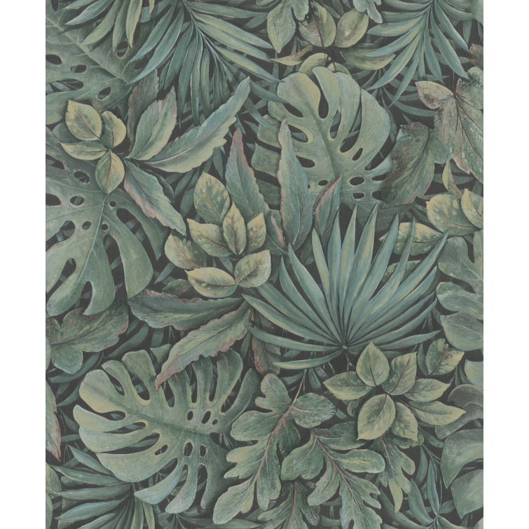 Lush Green Tropical Jungle Leaves Non-Pasted Wallpaper Roll