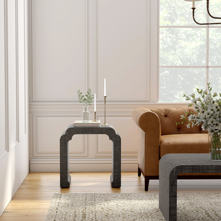 Chatham Gray 24" Transitional Wood and Metal Side Table with Storage