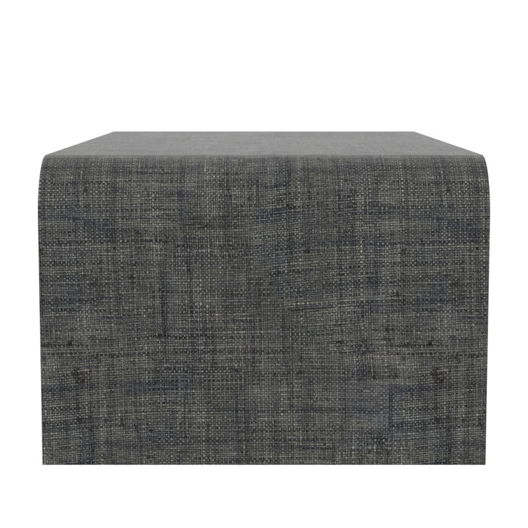 Gray Rectangular Wood Outdoor Coffee Table with Waterfall Edge