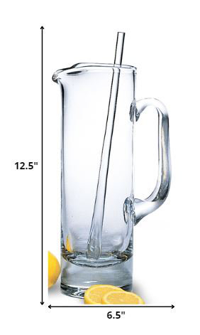 Tall Clear Glass Martini Pitcher with Stirrer