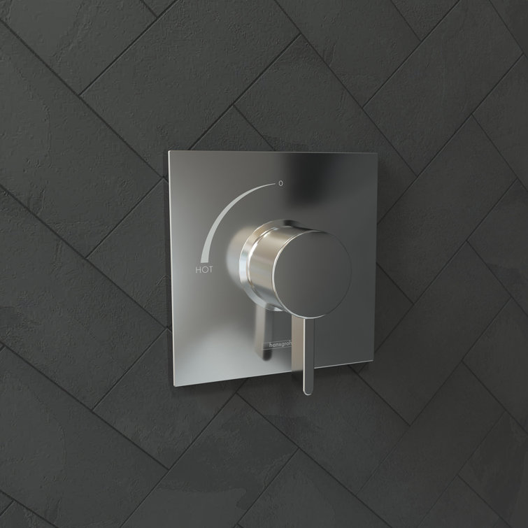 Modern Ecostat Square Black Pressure Balance Shower Valve Trim