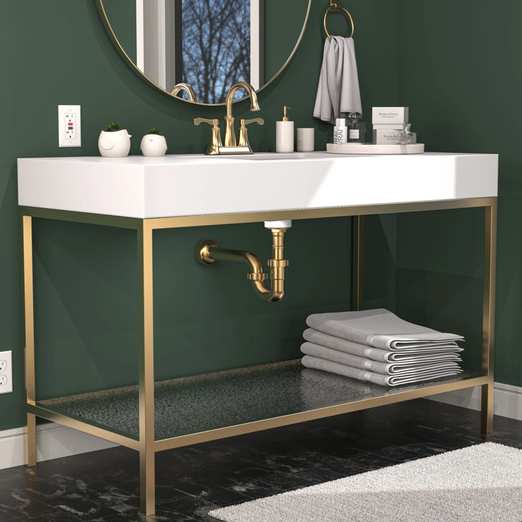 Brushed Gold Decorative ABS P-Trap with Reducer Washer