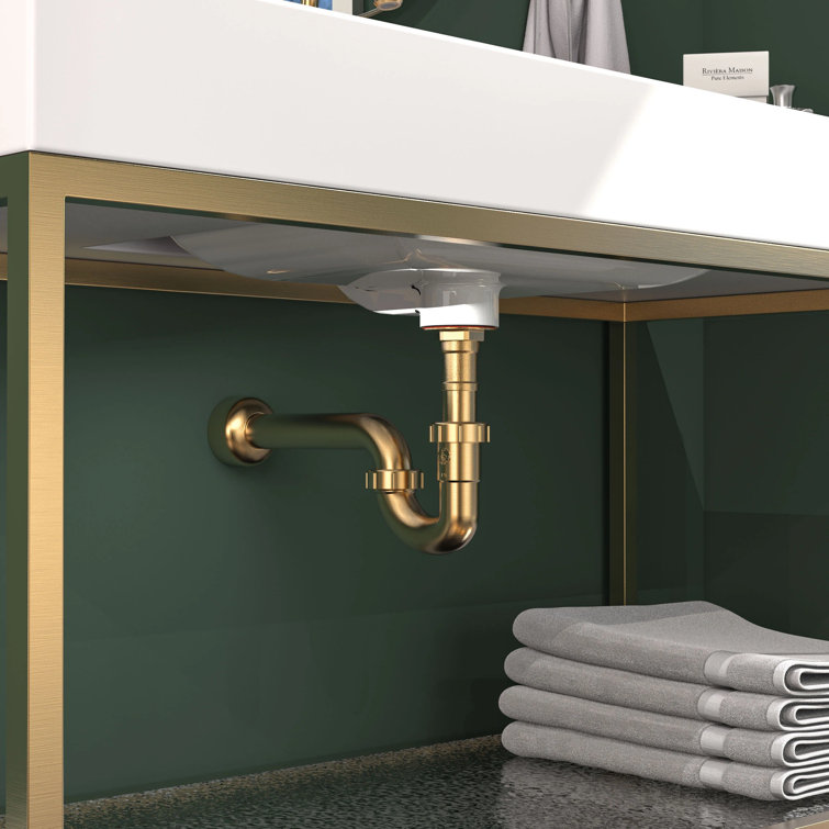 Brushed Gold Decorative ABS P-Trap with Reducer Washer