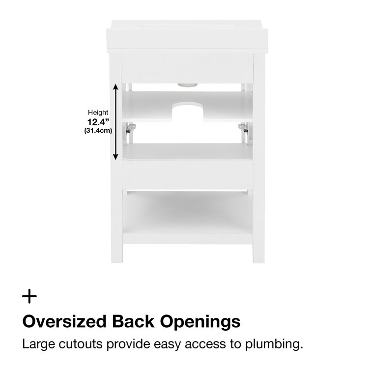 Vegas 24" Pure White Freestanding Bathroom Vanity with Sink