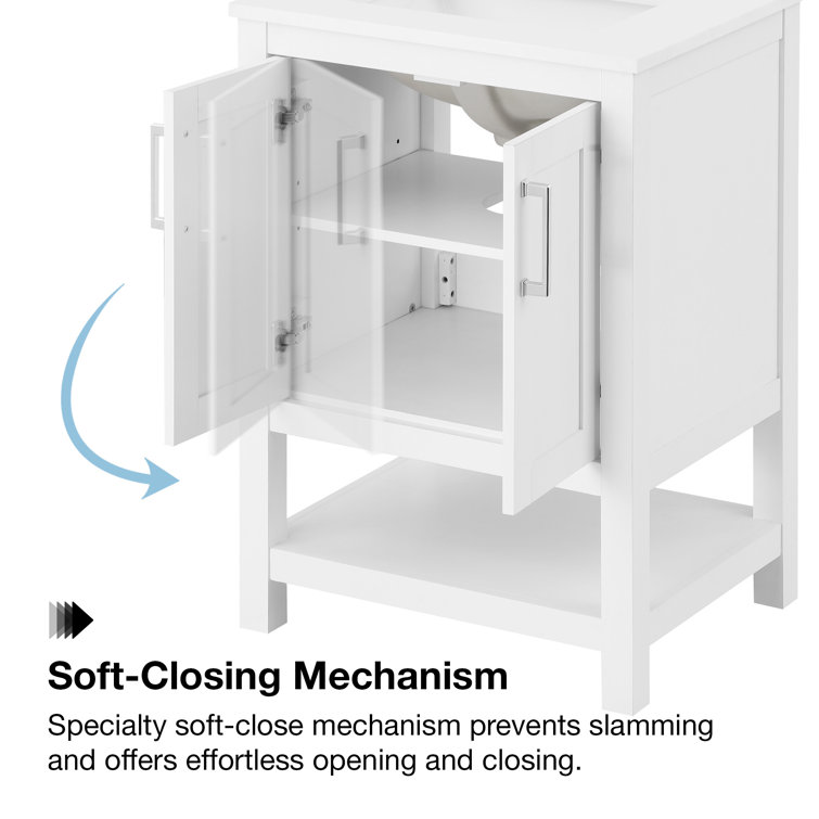Vegas 24" Pure White Freestanding Bathroom Vanity with Sink