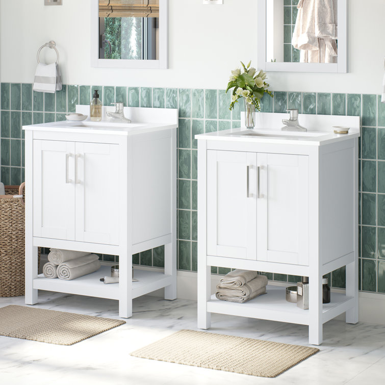 Vegas 24" Pure White Freestanding Bathroom Vanity with Sink