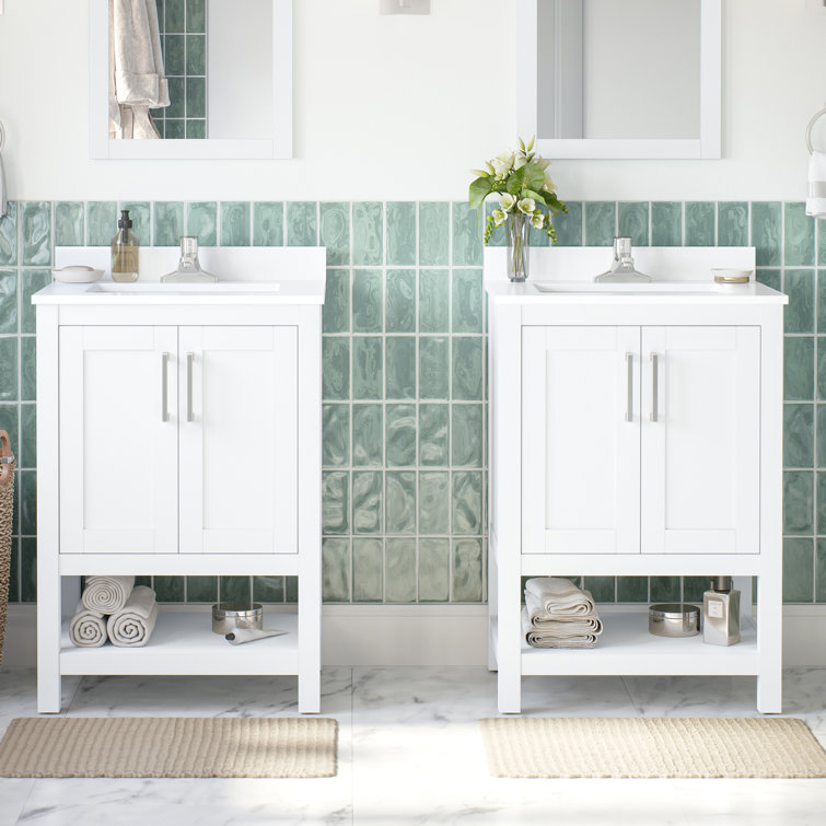Vegas 24" Pure White Freestanding Bathroom Vanity with Sink